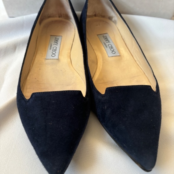 Jimmy Choo Navy Suede ballet flats - Picture 9 of 10